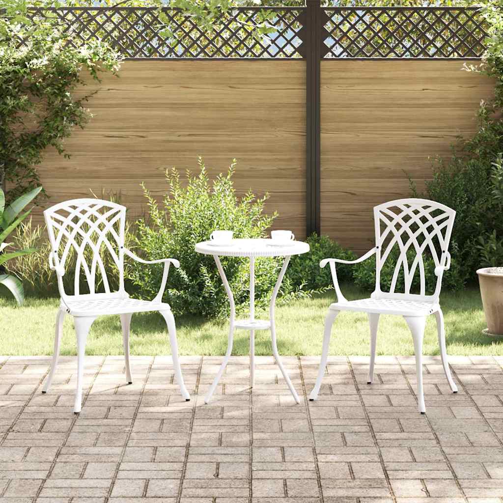 Sedia da Giardino 2 pcs Bianco 53 x 51 x 88,5cm Alluminio