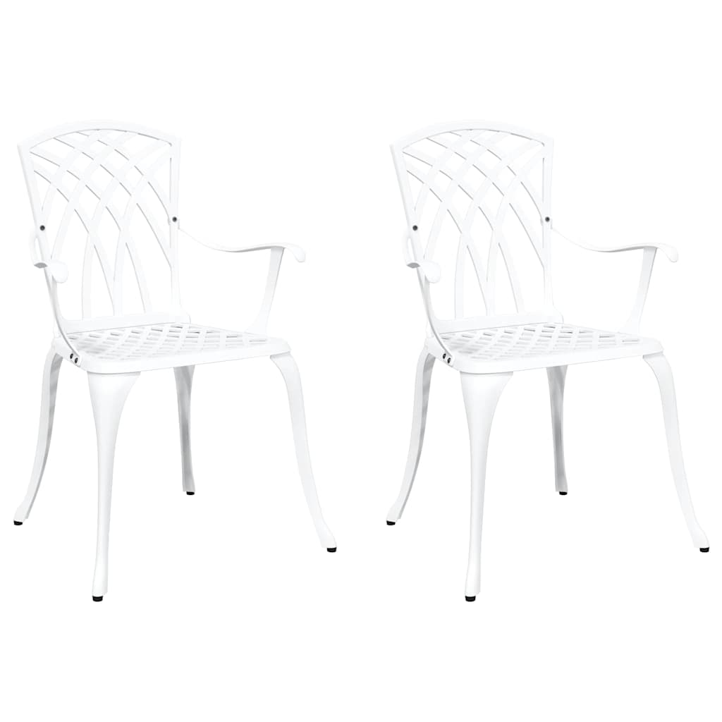 Sedia da Giardino 2 pcs Bianco 53 x 51 x 88,5cm Alluminio | homemem39