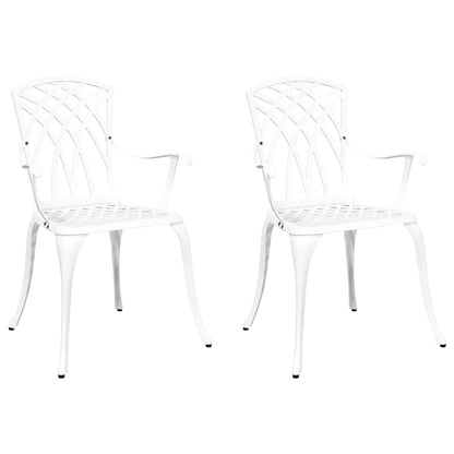 Sedia da Giardino 2 pcs Bianco 53 x 51 x 88,5cm Alluminio