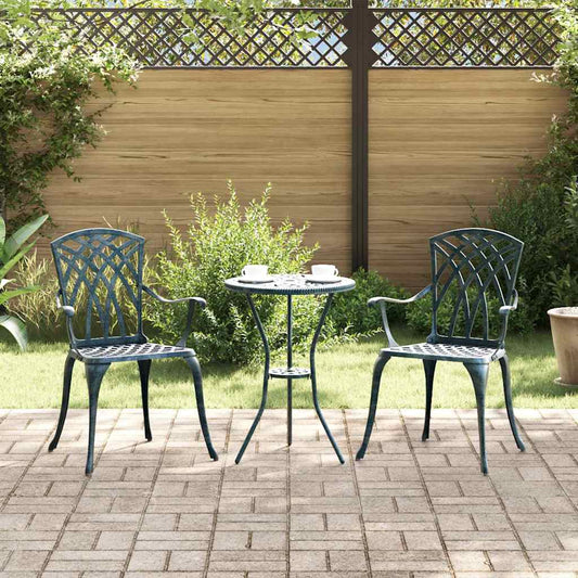 Sedia da Giardino 2 pcs Verde 55 x 56.5 x 91cm Alluminio
