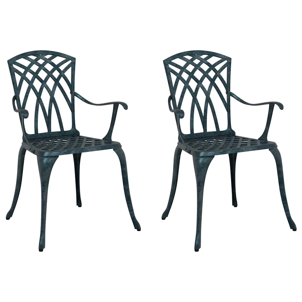 Sedia da Giardino 2 pcs Verde 53 x 51 x 88,5cm Alluminio