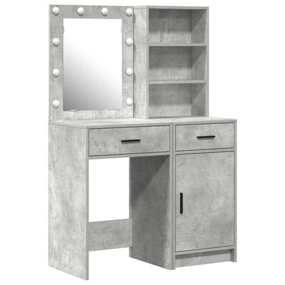 Set da tavolo da trucco con LED 2 pz Grigio cemento | homemem39