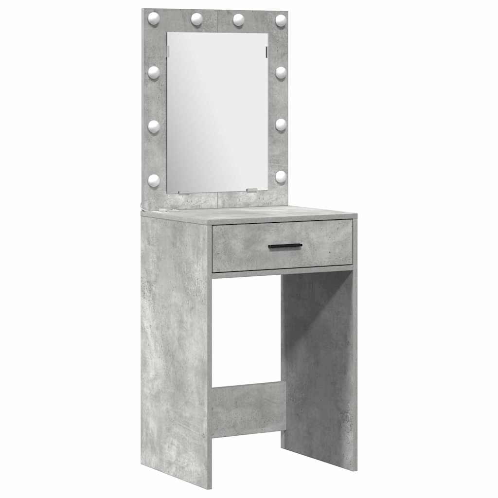 Set da tavolo da trucco con LED 3 pz Grigio cemento | homemem39