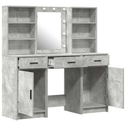 Set da tavolo da trucco con LED 3 pz Grigio cemento | homemem39