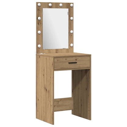 Set da tavolo da trucco con LED 3 pz Rovere artigianale | homemem39