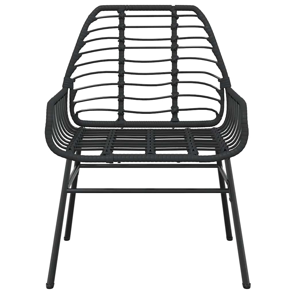 Set Mobili da Pranzo per Giardino 5 pz Nero Polyrattan Vetro | homemem39
