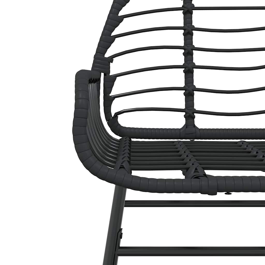 Set Mobili da Pranzo per Giardino 5 pz Nero Polyrattan Vetro | homemem39