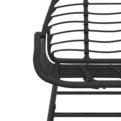 Set Mobili da Pranzo per Giardino 5 pz Nero Polyrattan Vetro | homemem39