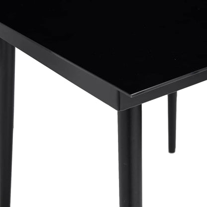 Set Mobili da Pranzo per Giardino 5 pz Nero Polyrattan Vetro | homemem39