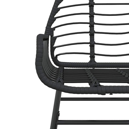 Set Mobili da Pranzo per Giardino 5 pz Nero Polyrattan Vetro | homemem39