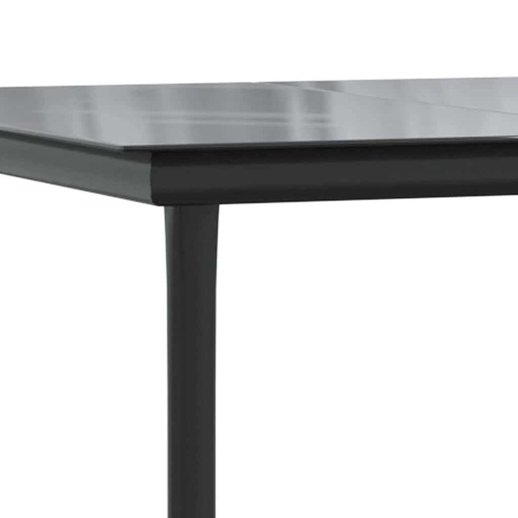 Set Pranzo da Giardino 7 pz Nero Polyrattan Vetro | homemem39