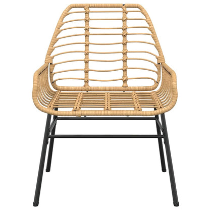 Set da Pranzo da Giardino 3 pz Marrone in Polyrattan Vetro | homemem39