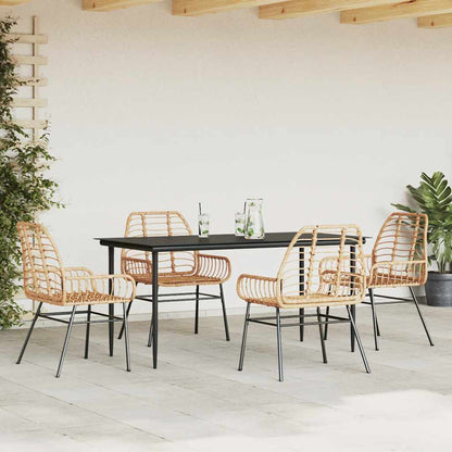 Set da Pranzo da Giardino 5pz Polyrattan Vetro | homemem39