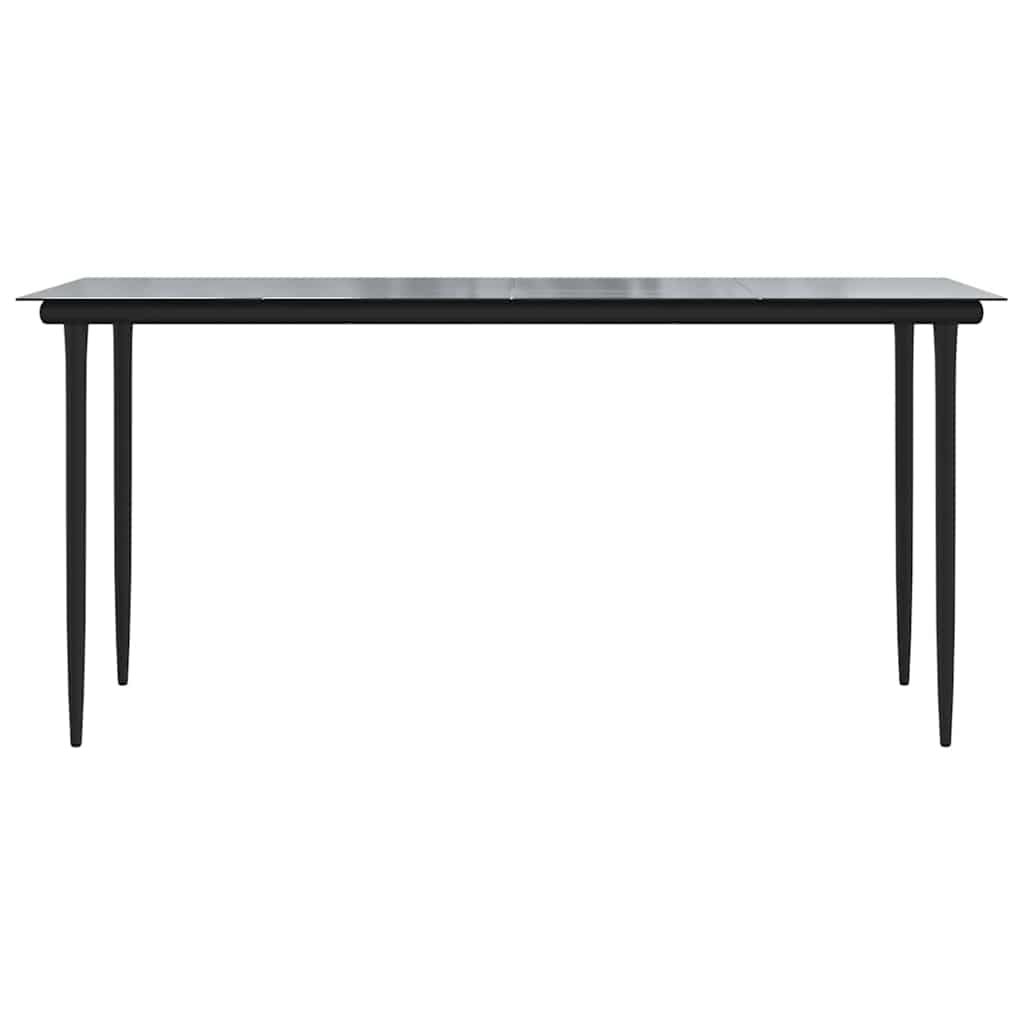 Set Pranzo da Giardino 7pz Marrone Polyrattan Vetro | homemem39