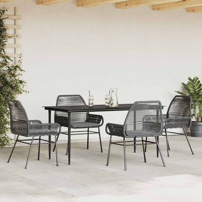Set da Pranzo da Giardino con Cuscini 5 pz Polyrattan Vetro | homemem39