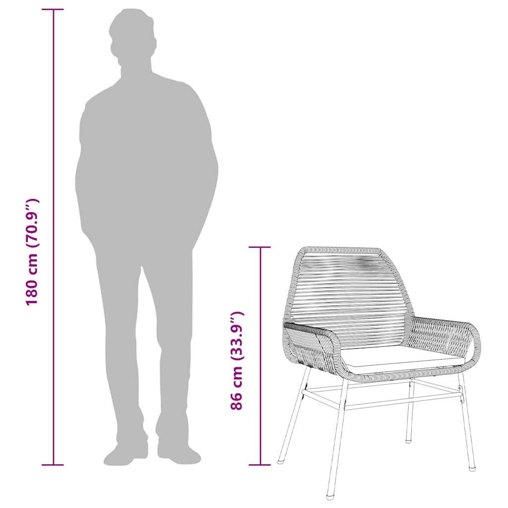Set da Pranzo da Giardino con Cuscini 5 pz Polyrattan Vetro | homemem39