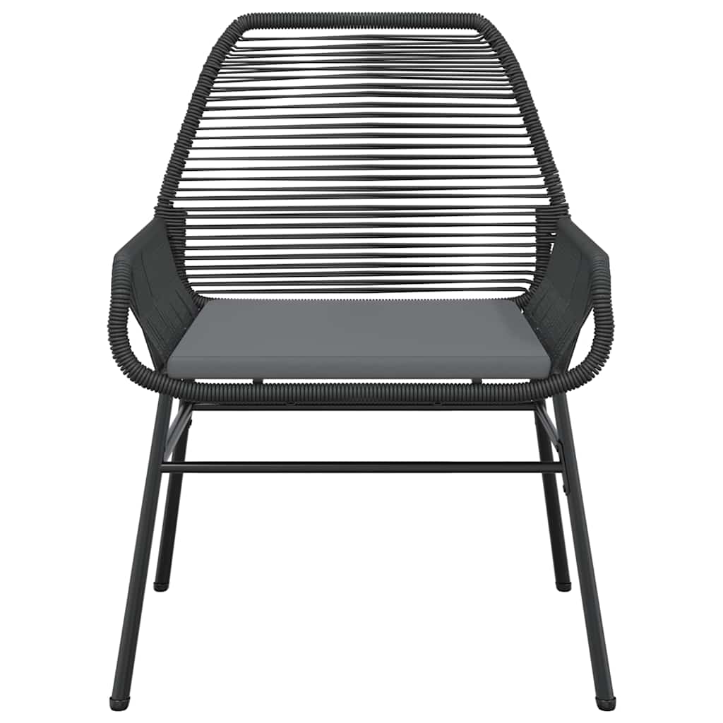 Set Pranzo da Giardino 7 pz Nero con Cuscini Polyrattan Vetro - homemem39