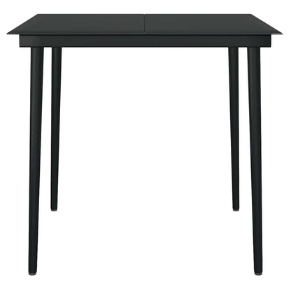 Set da Pranzo da Giardino 3pz con Cuscini Polyrattan Vetro | homemem39