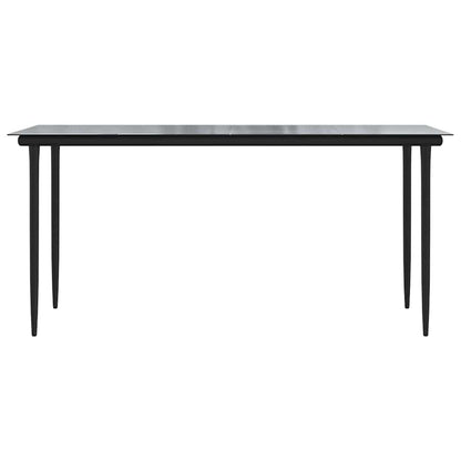 Set da Pranzo da Giardino 5pz con Cuscini Polyrattan Vetro | homemem39