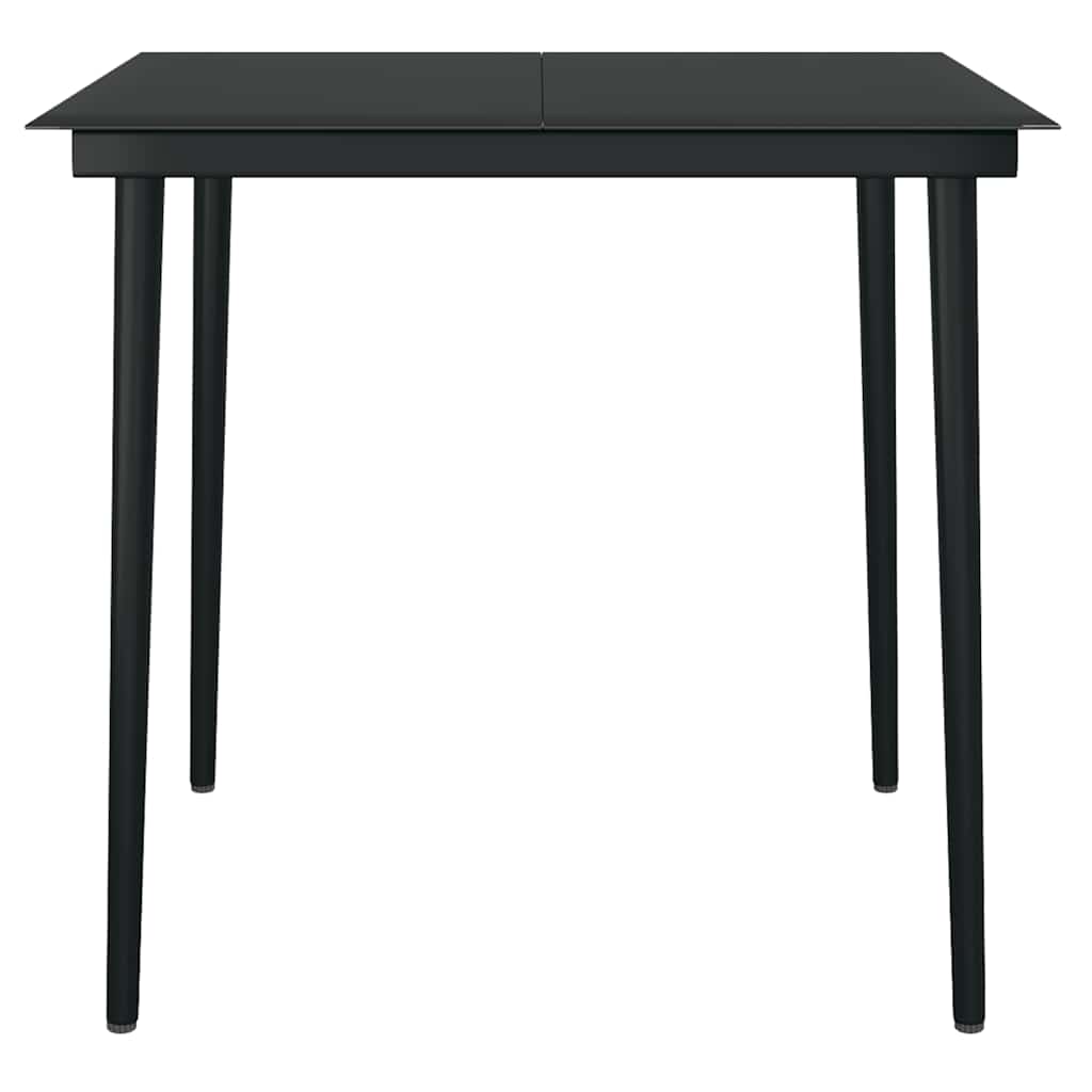 Set Mobili da Pranzo per Giardino 3 pz Nero Polyrattan Vetro | homemem39