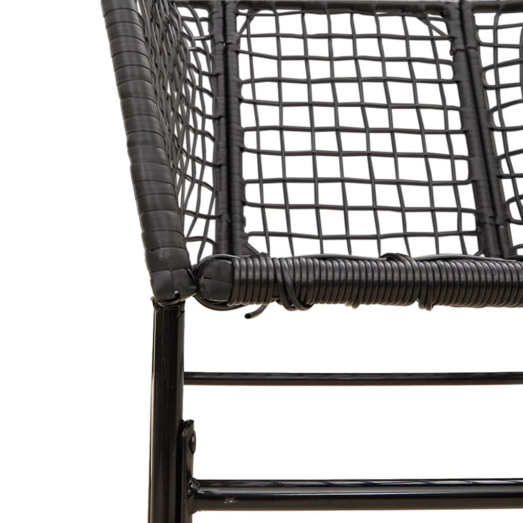 Set Mobili da Pranzo per Giardino 3 pz Nero Polyrattan Vetro | homemem39