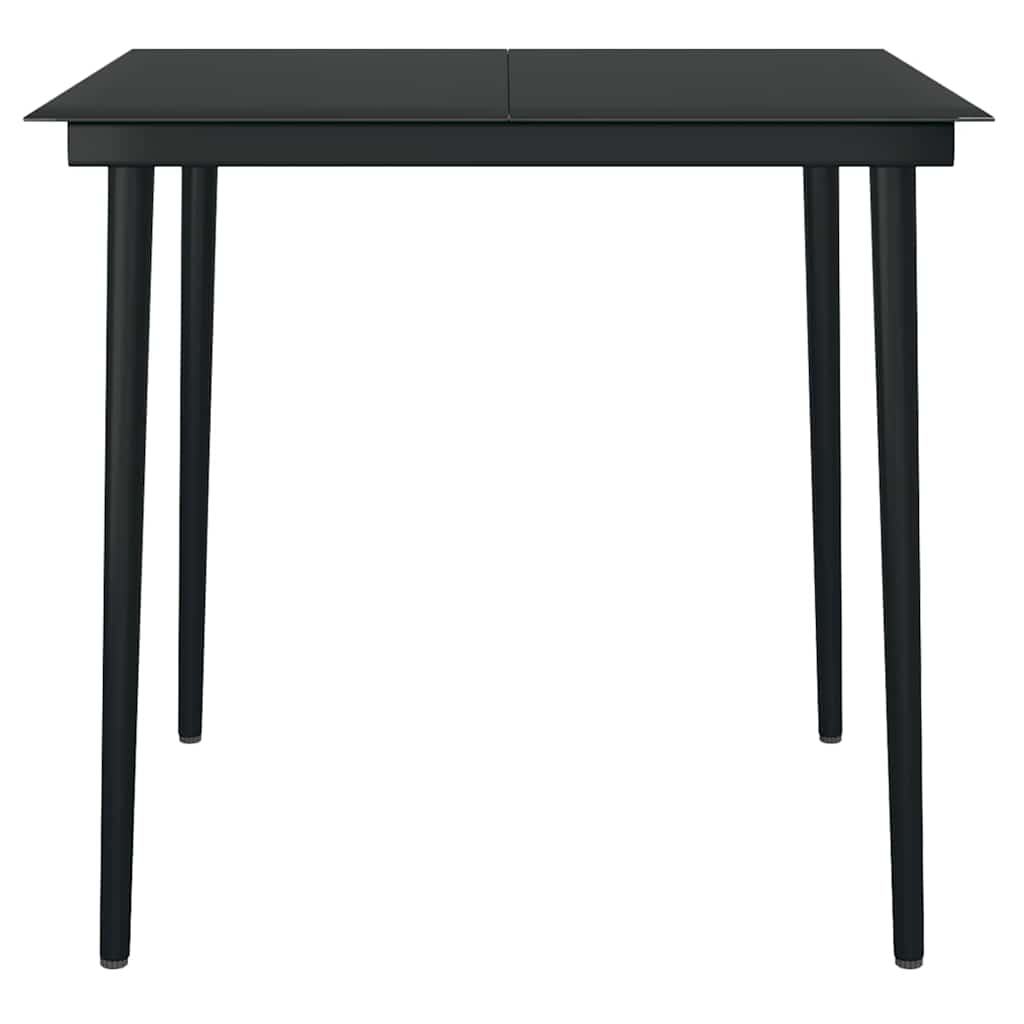 Set Mobili da Pranzo per Giardino 5 pz Nero Polyrattan Vetro | homemem39