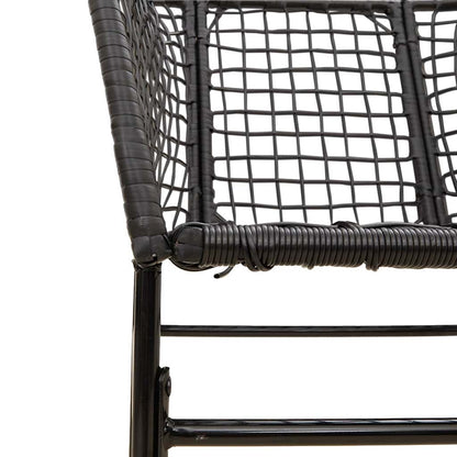 Set Mobili da Pranzo per Giardino 5 pz Nero Polyrattan Vetro | homemem39