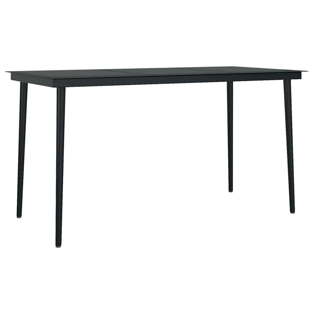 Set Mobili da Pranzo per Giardino 5 pz Nero Polyrattan Vetro | homemem39