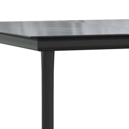 Set Mobili da Pranzo per Giardino 5 pz Nero Polyrattan Vetro | homemem39