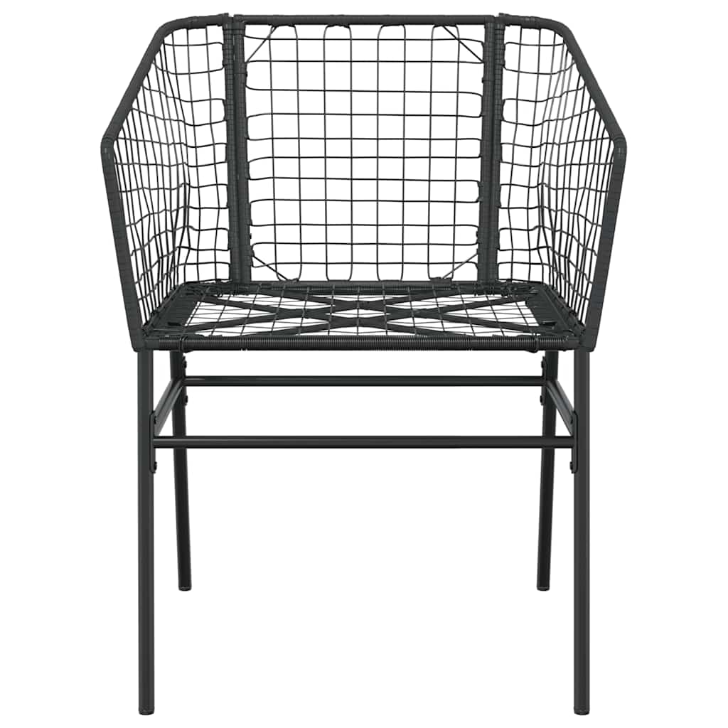 Set Pranzo da Giardino 7 pz Nero Polyrattan Vetro | homemem39