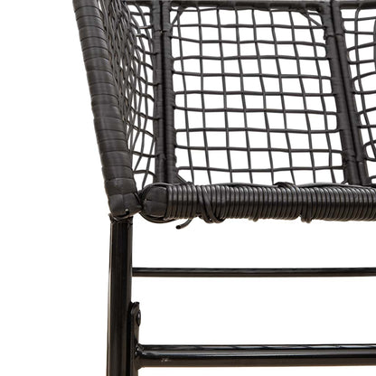 Set Pranzo da Giardino 7 pz Nero Polyrattan Vetro | homemem39