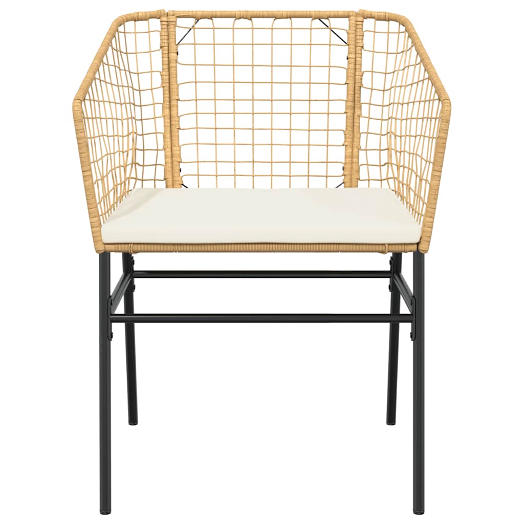 Set da Pranzo da Giardino 3pz con Cuscini Polyrattan Vetro | homemem39