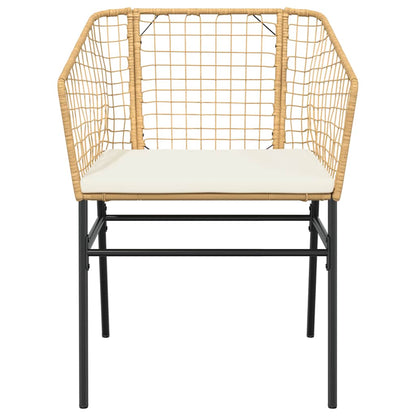 Set da Pranzo da Giardino 3pz con Cuscini Polyrattan Vetro | homemem39