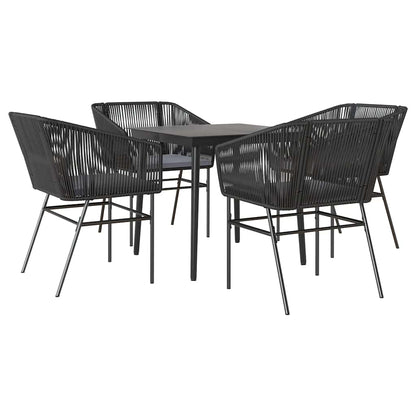 Set da Pranzo da Giardino con Cuscini 5 pz Polyrattan Vetro | homemem39
