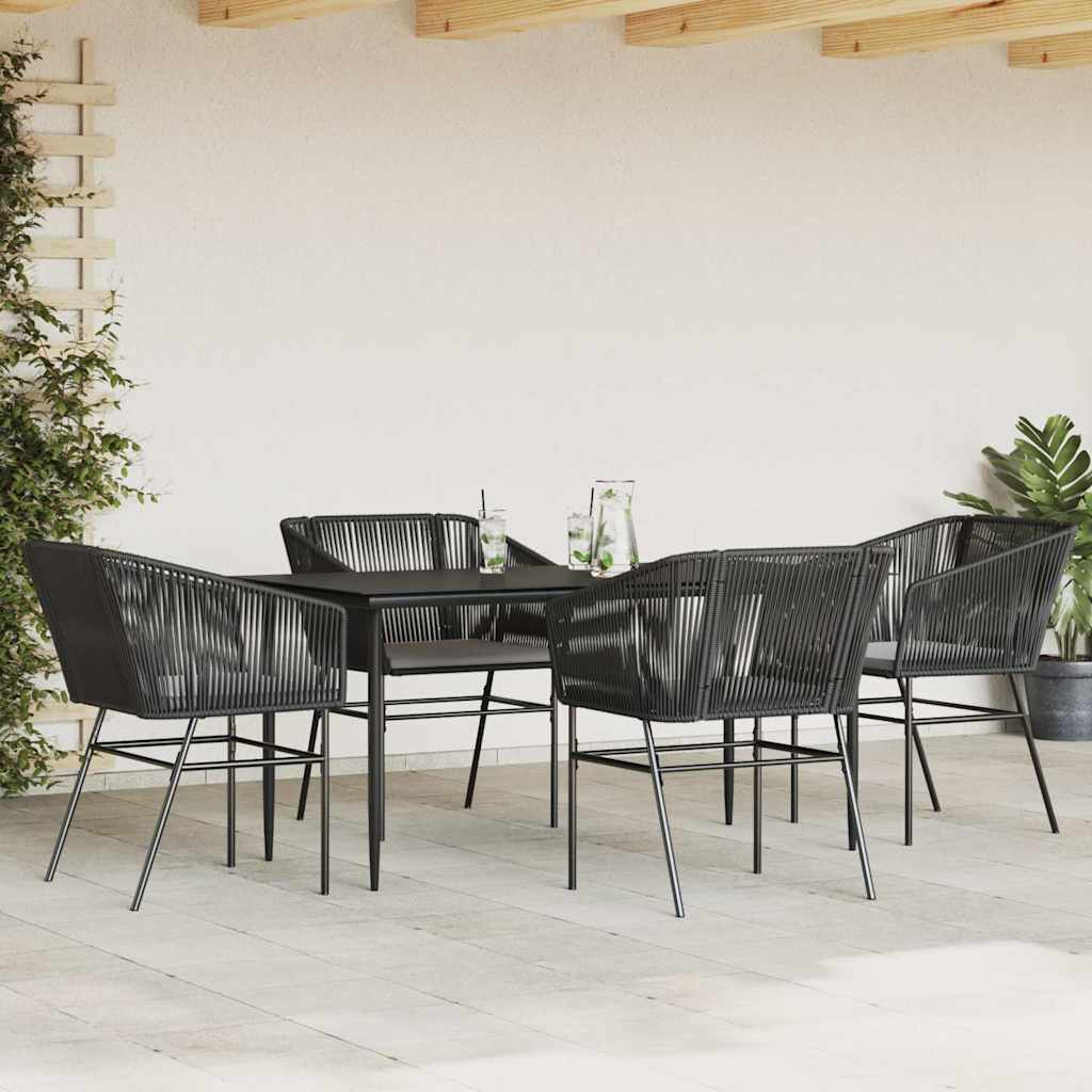 Set da Pranzo da Giardino con Cuscini 5 pz Polyrattan Vetro | homemem39