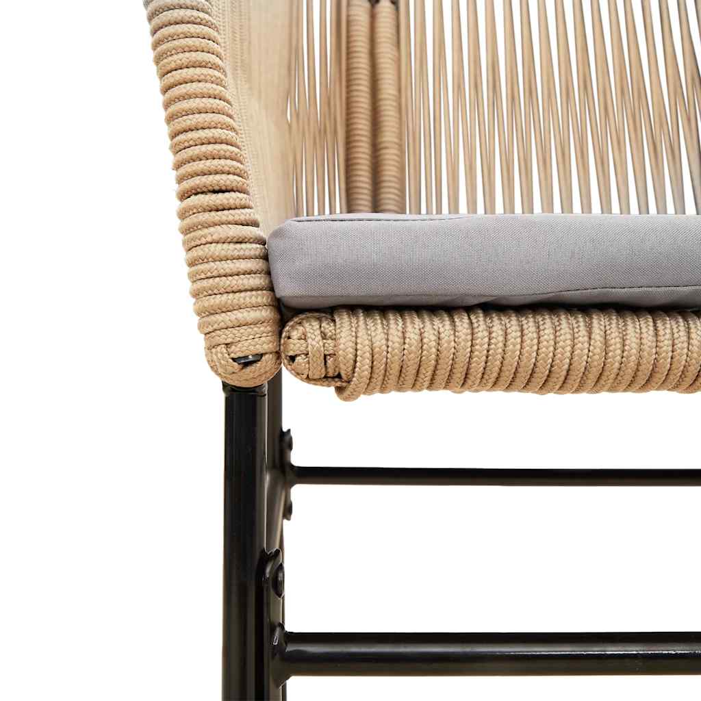 Set da Pranzo da Giardino 3pz con Cuscini Polyrattan Vetro | homemem39