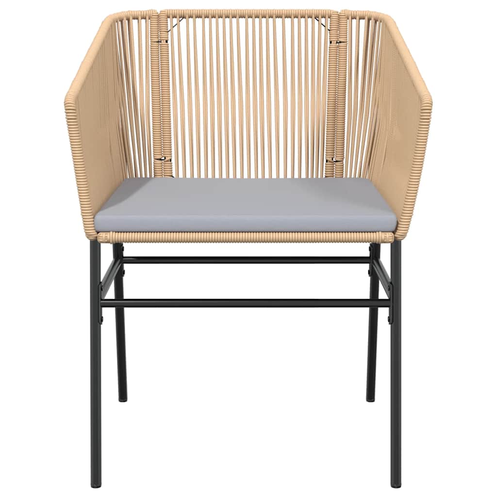 Set da Pranzo da Giardino 5pz con Cuscini Polyrattan Vetro