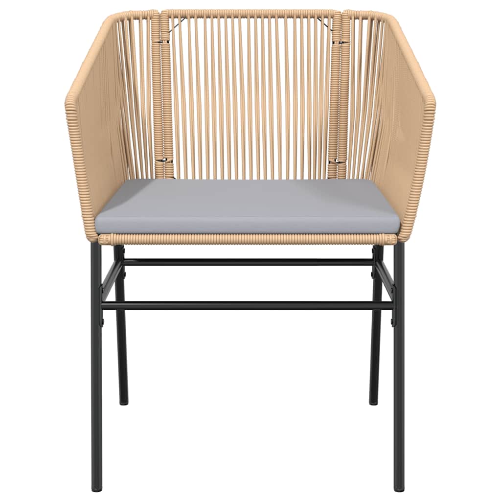 Set Pranzo da Giardino 7pz con Cuscini Marrone Polyrattan Vetro | homemem39
