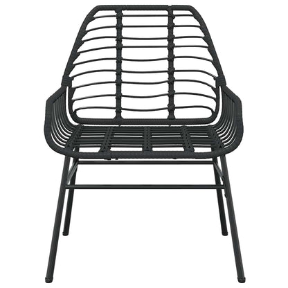 Set Mobili da Pranzo per Giardino 5 pz Nero Polyrattan Vetro | homemem39