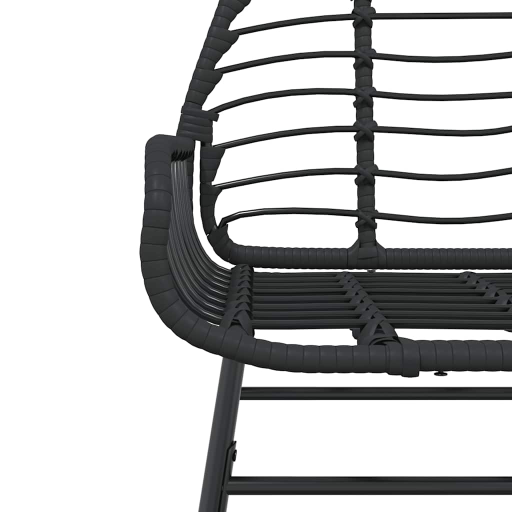 Set Mobili da Pranzo per Giardino 5 pz Nero Polyrattan Vetro | homemem39