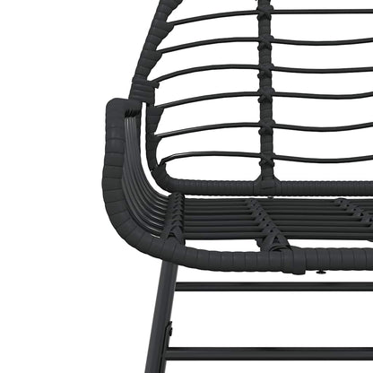 Set Mobili da Pranzo per Giardino 5 pz Nero Polyrattan Vetro | homemem39