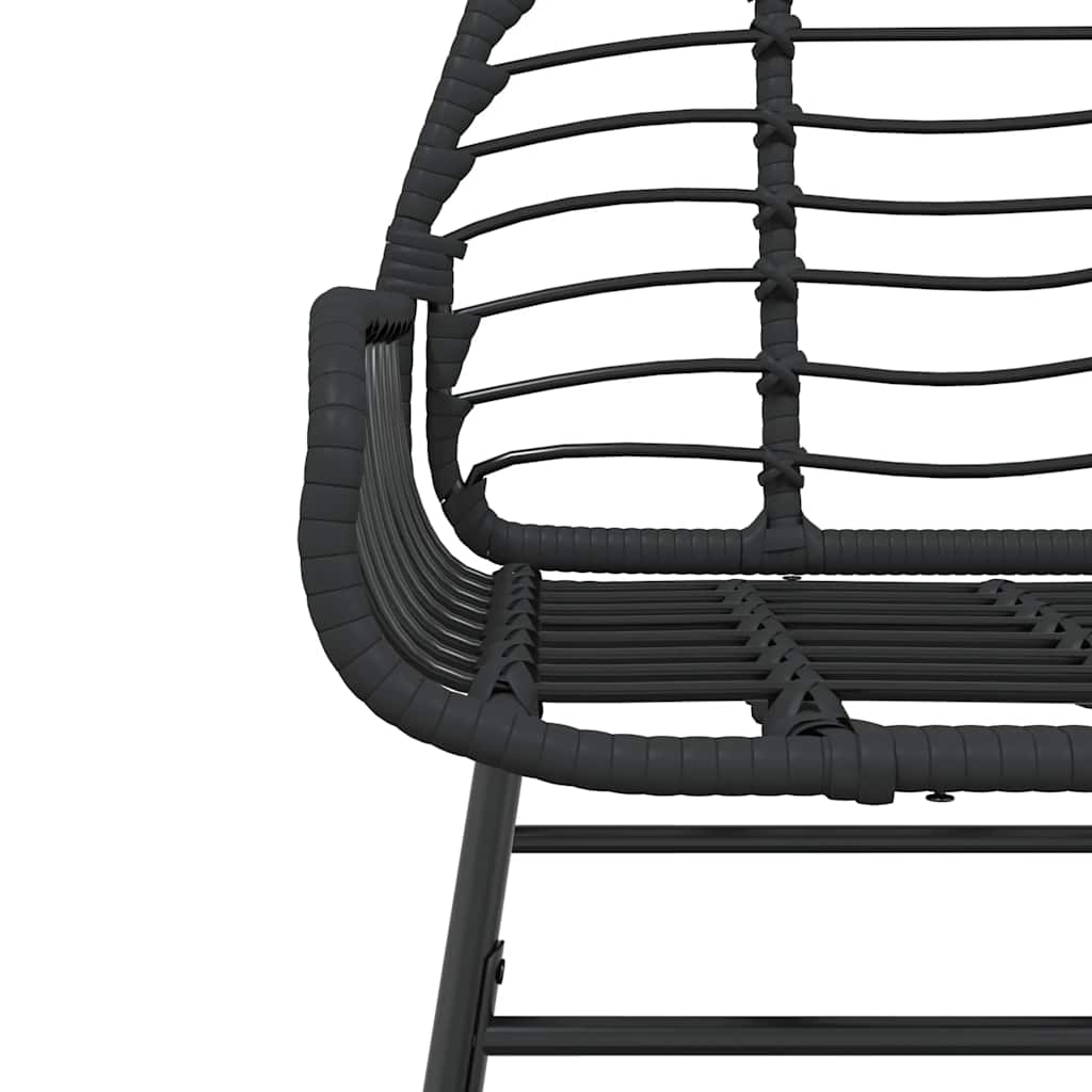 Set Mobili da Pranzo per Giardino 5 pz Nero Polyrattan Vetro | homemem39