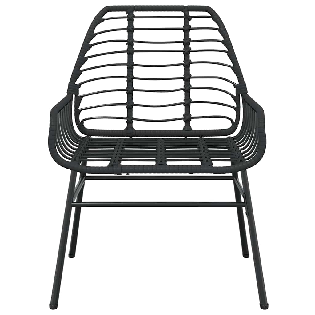 Set Pranzo da Giardino 7 pz Nero Polyrattan Vetro | homemem39