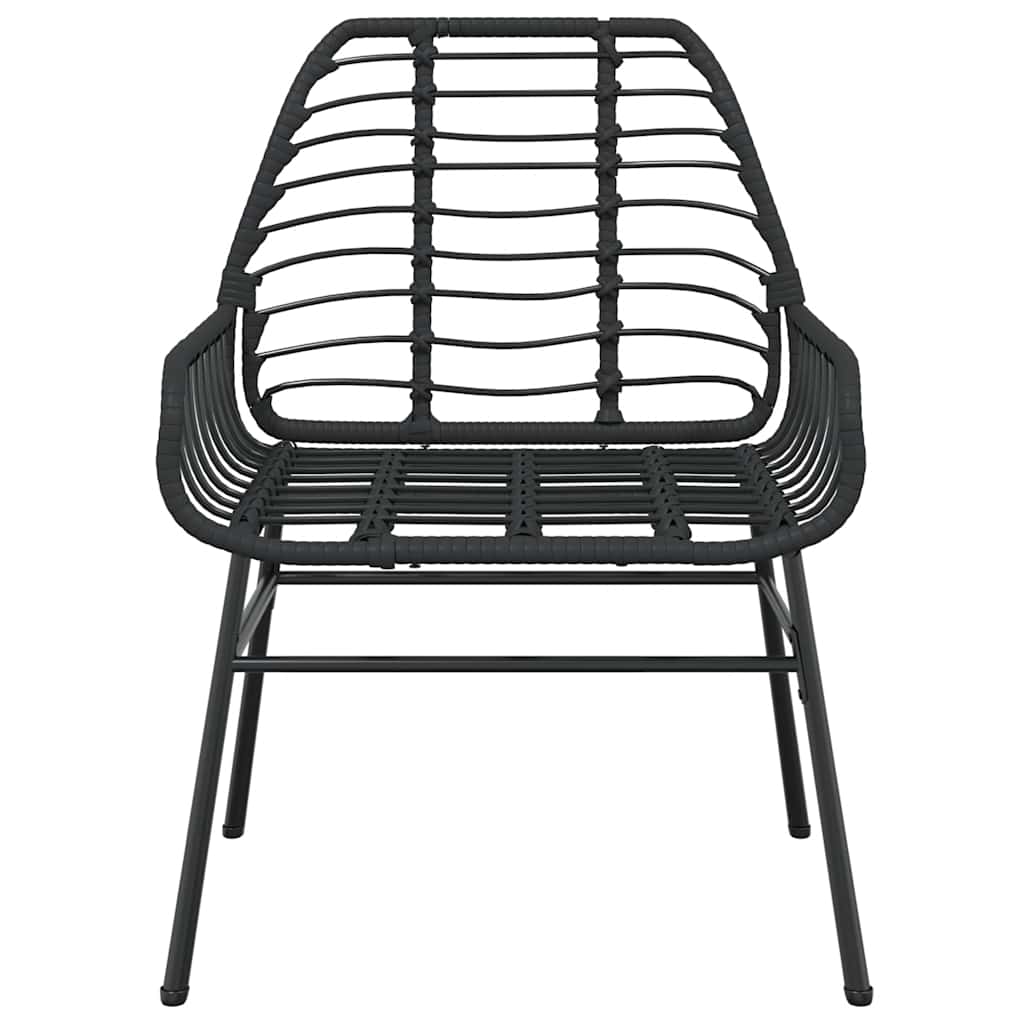 Set Pranzo da Giardino 7 pz Nero Polyrattan Vetro | homemem39