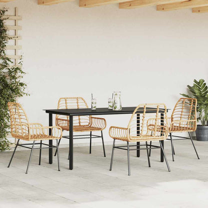 Set da Pranzo da Giardino 5pz Polyrattan Vetro | homemem39
