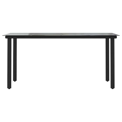 Set Pranzo da Giardino 7pz Marrone Polyrattan Vetro | homemem39