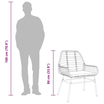 Set da Pranzo da Giardino 3 pz con Cuscini Polyrattan Vetro | homemem39