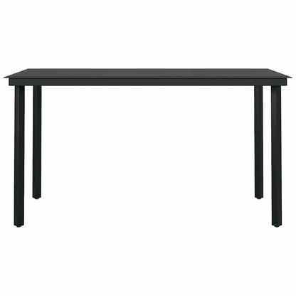 Set da Pranzo da Giardino 5pz con Cuscini Polyrattan Vetro | homemem39
