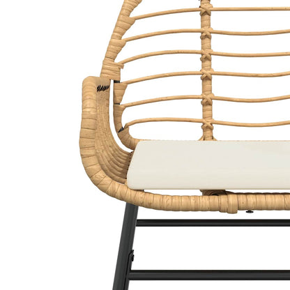 Set Pranzo da Giardino 7pz con Cuscini Marrone Polyrattan Vetro | homemem39