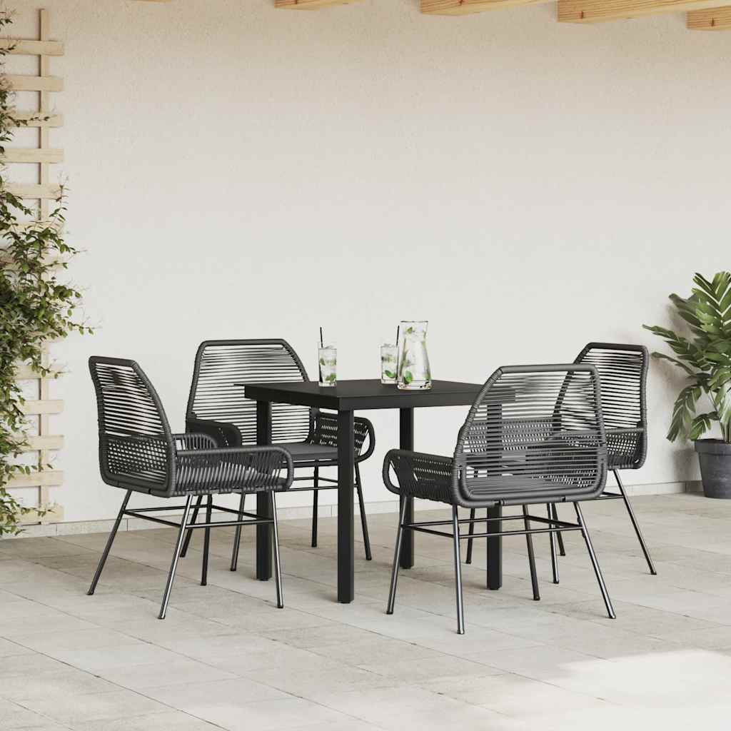 Set da Pranzo da Giardino con Cuscini 5 pz Polyrattan Vetro - homemem39